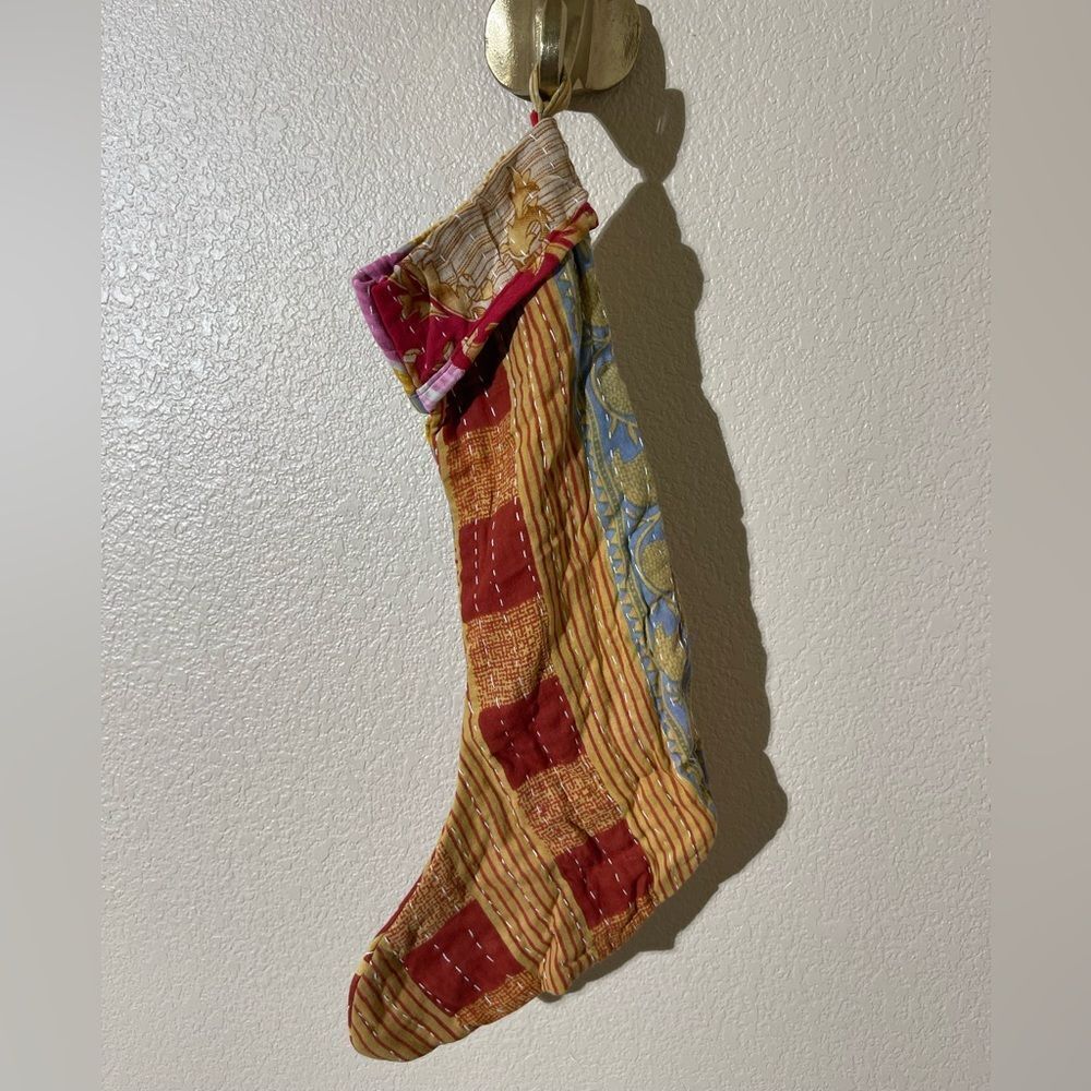 Kantha Patchwork Christmas Stocking